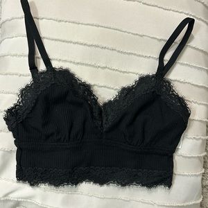 aerie | eyelash lace trim longlined bralette